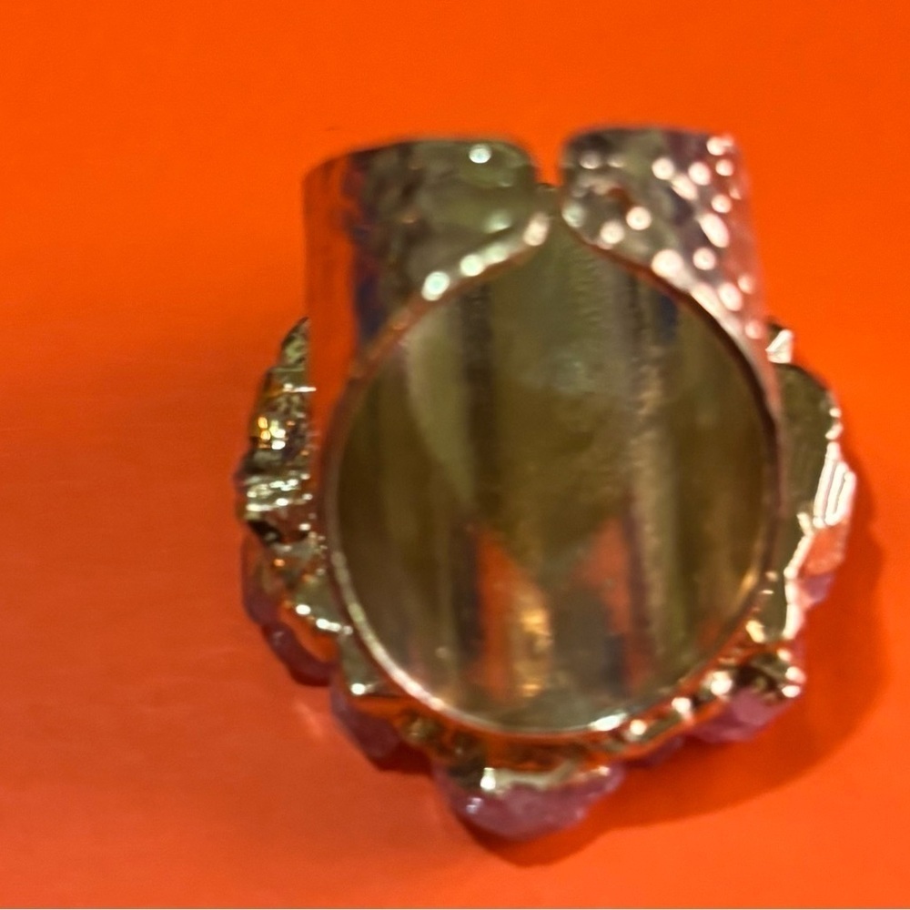 Fashion jewelry stainless steel natural crystals druzy ring adjustable - Picture 2 of 2